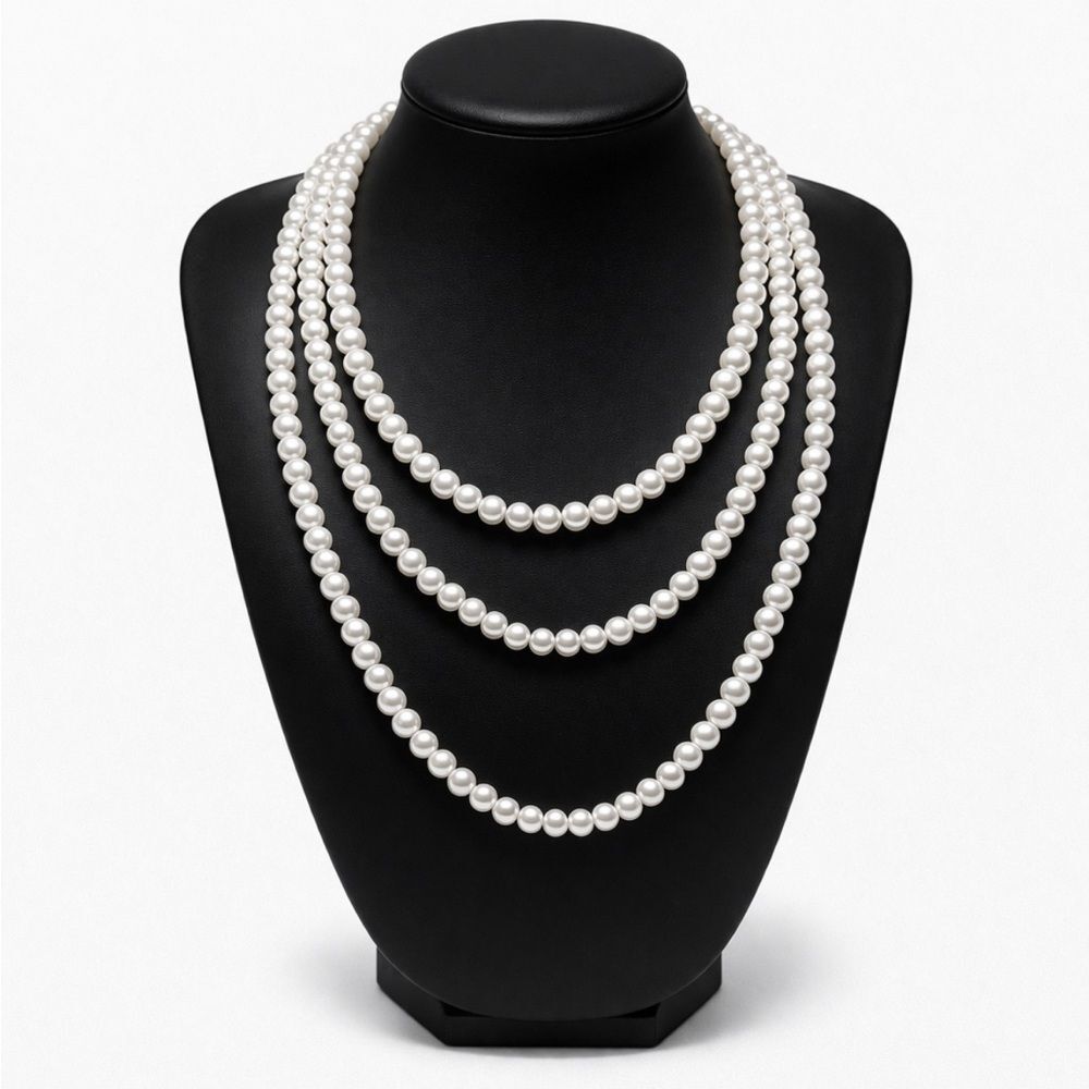 Long AAA Freshwater Pearl Necklace 69” Opera Length 8mm Strand Layered Classic
